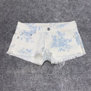 American Eagle Outfitters White and Blue Jean Shorts